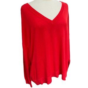 Elizabeth and James Red Holiday Sweater Preppy Academia Long-XL